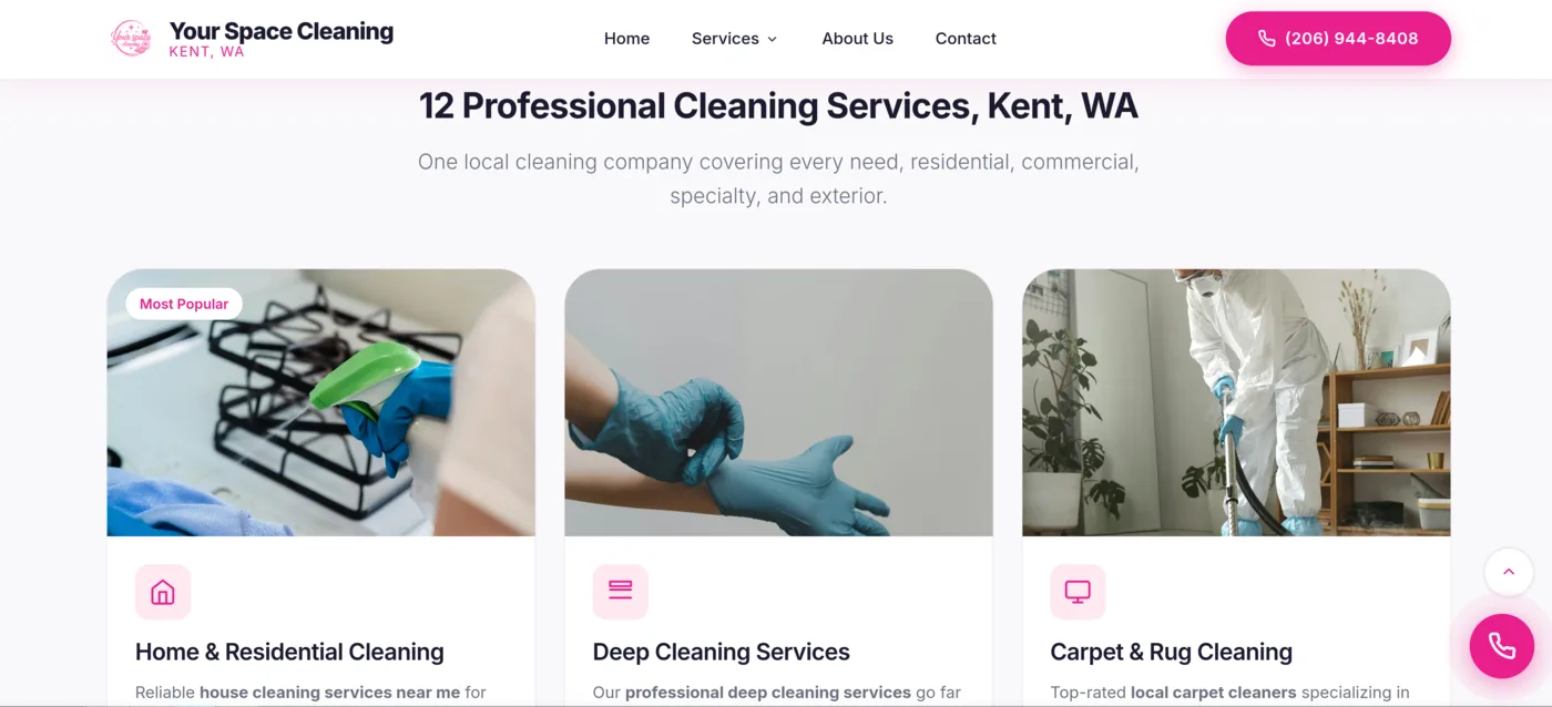 Custom website design example